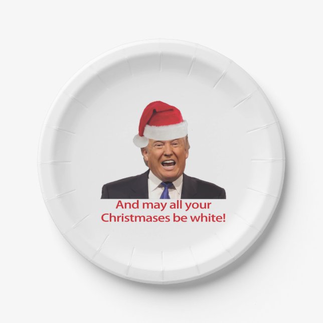 Assiettes En Carton Trump. Rêver d'un Noël blanc (Devant)