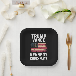Assiettes En Carton Trump Vance 2024 Trump Vance Kennedy Échec et Mat