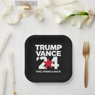 Assiettes En Carton Trump Vance 2024 Votez Trump 2024 Élection