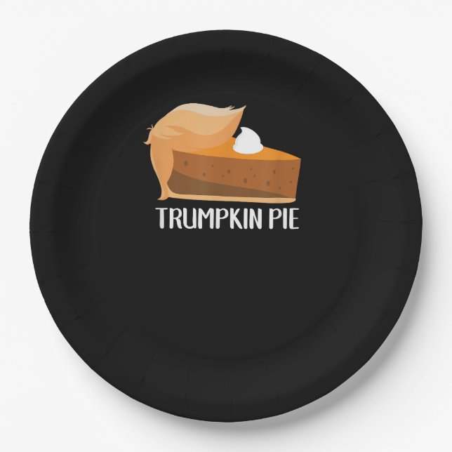 Assiettes En Carton Trumpkin Citrouille tarte drôle Thanksgiving (Devant)