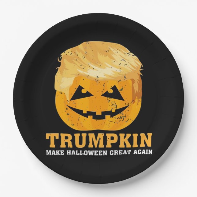 Assiettes En Carton Trumpkin drôle Rendre Halloween grand à nouveau (Devant)