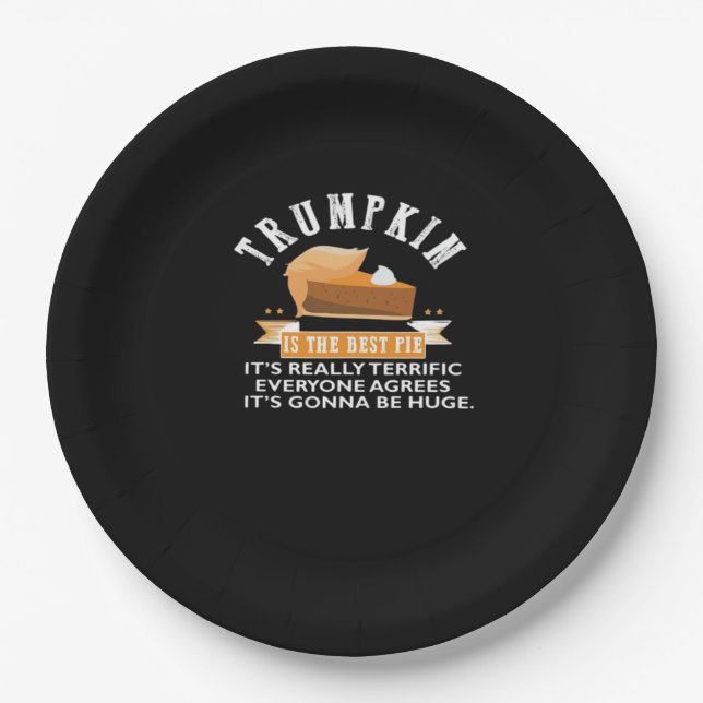 Assiettes En Carton Trumpkin Pie Rendre Thanksgiving Grand Encore Un D (Devant)
