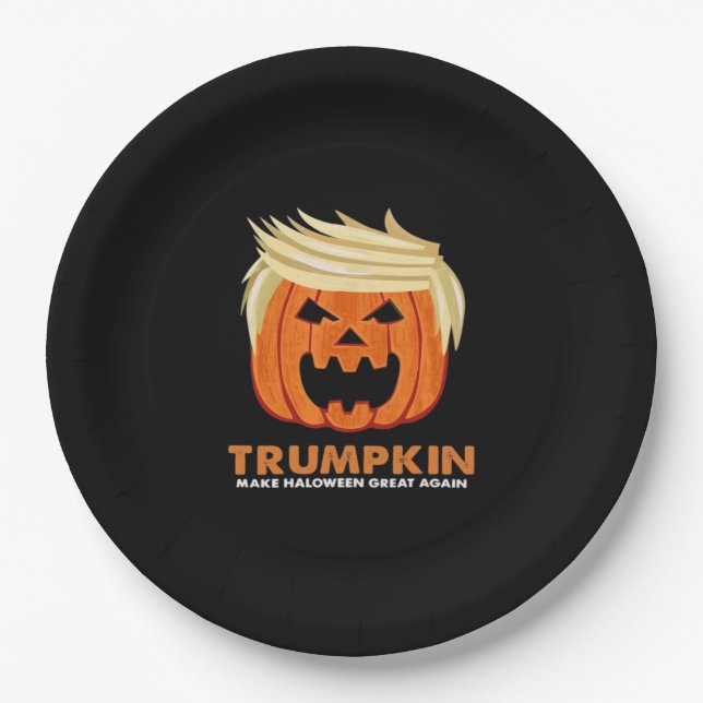 Assiettes En Carton Trumpkin Rendre Halloween grand à nouveau classiqu (Devant)