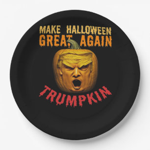 Assiettes En Carton Trumpkin Rendre Halloween grand à nouveau - Drôle 