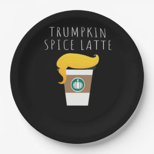 Assiettes En Carton Trumpkin Spice Latte drôle Donald Joke Citrouille 