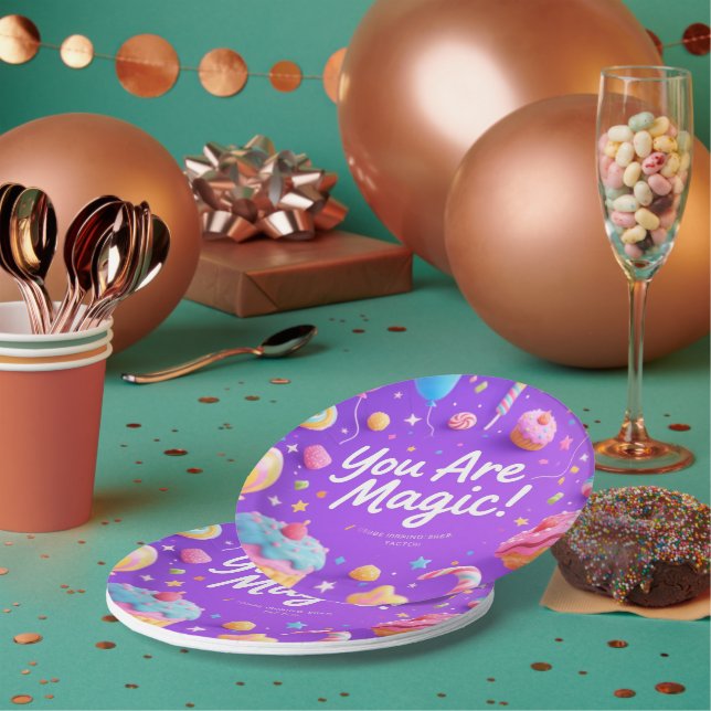 Assiettes En Carton Tu Es Magique !" Plaques de fête Whimsical (Multi)