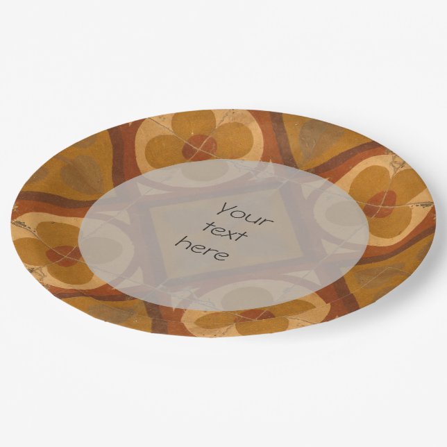 Assiettes En Carton Tuile de céramique traditionnelle méditerranéenne  (Angle)