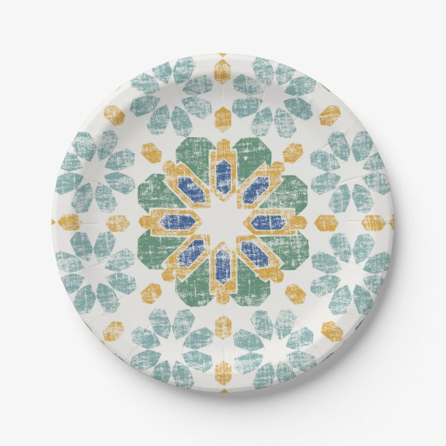 Assiettes En Carton Tuile marocaine - Étang (Devant)