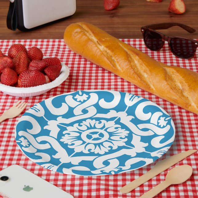Assiettes En Carton Tuiles bleues portugaises 1 (Pique-nique)