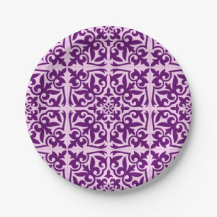 Assiettes En Carton Tuiles marocaines - violet et orchidée