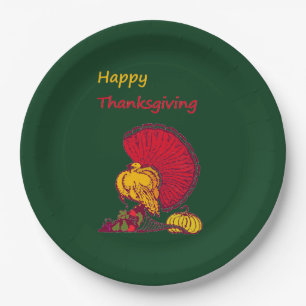 Assiettes En Carton Turquie et bon thanksgiving légume vert