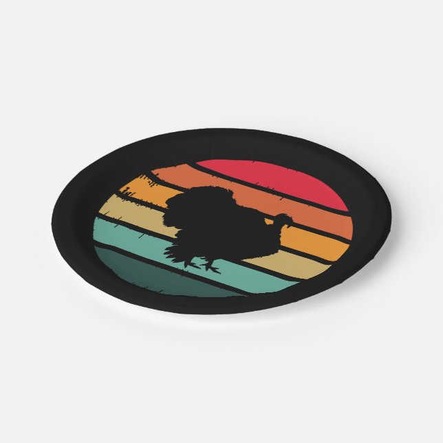 Assiettes En Carton Turquie Oiseau Thanksgiving Distressed coucher de  (Angle)