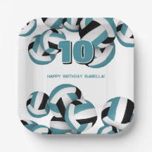 turquoise black volleyballs anniversaire de enfant