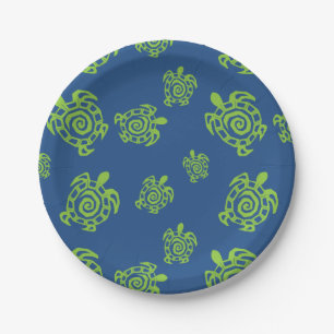 Assiettes En Carton Turtle Green et Blue Party Stups