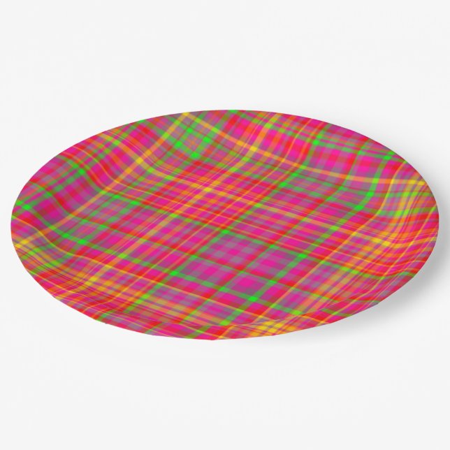 Assiettes En Carton Tutti Frutti PLAID 5 PAPIERS (Angle)