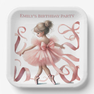Assiettes En Carton Tutu Cute Soirée d'anniversaire Enchanted Baller
