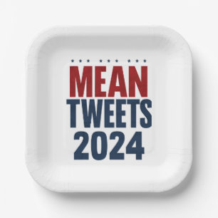 Assiettes En Carton Tweets méchants 2024 Élection drôle Trump