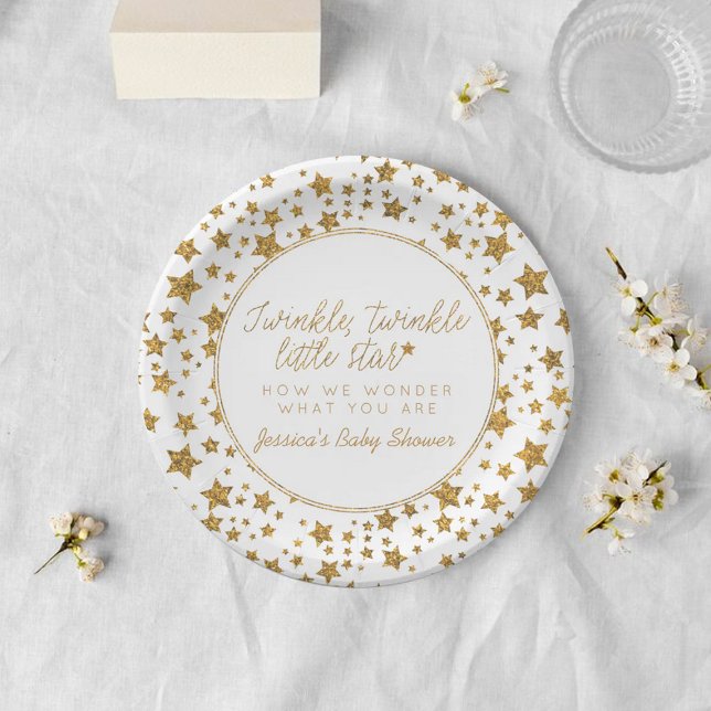 Assiettes En Carton Twink, Twinkle Little Star Baby shower (Créateur téléchargé)