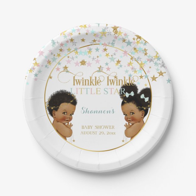 Assiettes En Carton Twinkle Little Star Ethnic Baby Genre Neutre (Devant)