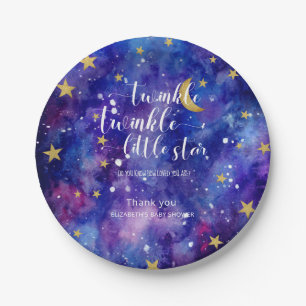 Assiettes En Carton Twinkle Twinkle Little Star Baby shower Galaxy