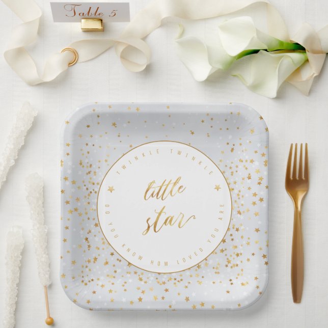 Assiettes En Carton Twinkle Twinkle Little Star Genre Neutre (Mariage)