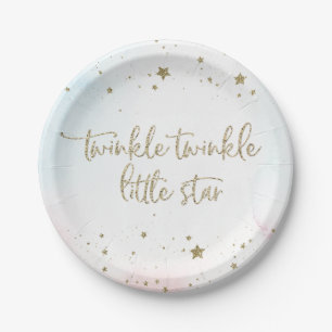 Assiettes En Carton Twinkle Twinkle Star Gender Reveal Plates