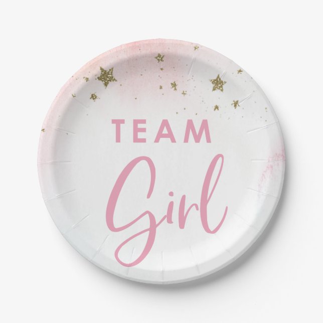 Assiettes En Carton Twinkle Twinkle Team Girl Sexe Plaques de révélati (Devant)