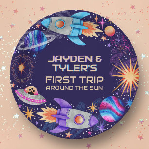 Assiettes En Carton Twins Premier voyage autour du Sun Rocket