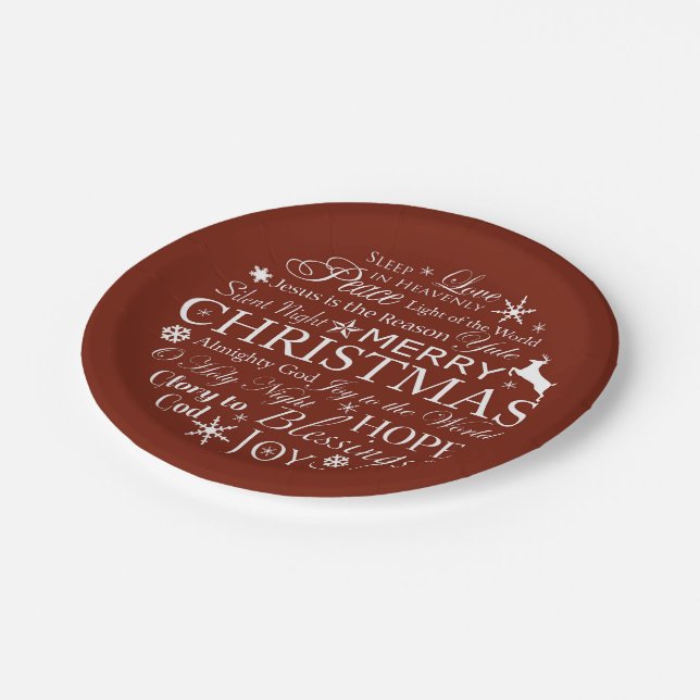 Assiettes En Carton Typographie de Noël (Angle)