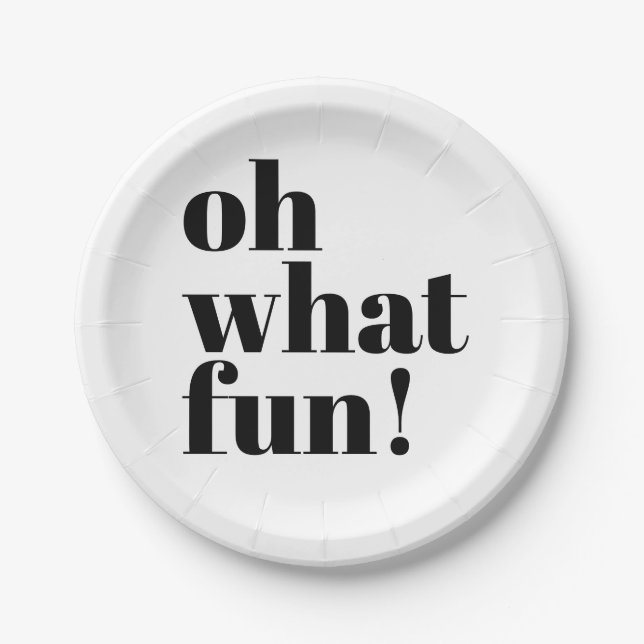 Assiettes En Carton Typographie minimaliste de vacances modernes (Devant)