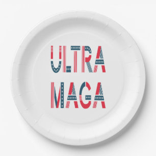 Assiettes En Carton Ultra MAGA Trump Patriote Républicain Conservateur