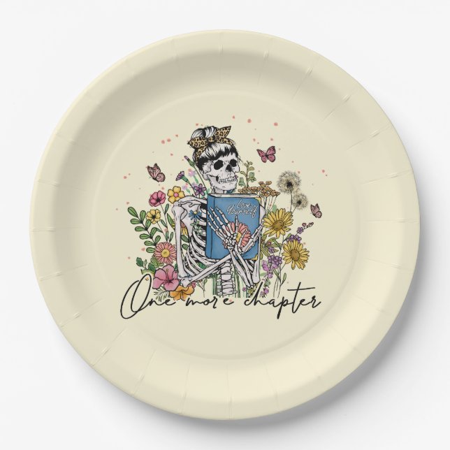 Assiettes En Carton Un autre chapitre Squelette floral (Devant)