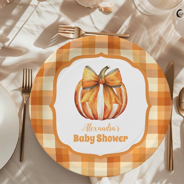 Assiettes En Carton Un Baby shower Automne Un Peu Citrouille (Créateur téléchargé)
