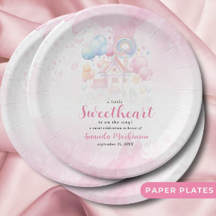 Assiettes En Carton Un Baby shower-bonbons un peu amoureux