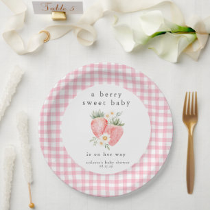 Assiettes En Carton Un Baby shower de fraise Berry Sweet Baby