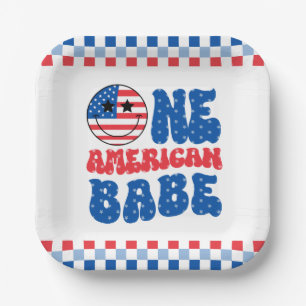 Assiettes En Carton Un bébé américain 4 juillet été 1er anniversaire