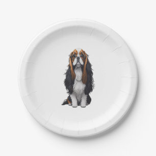 Assiettes En Carton Un chien mignon, le roi Charles Spaniel