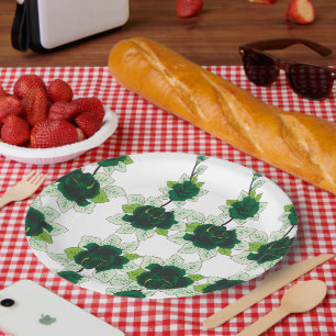 Assiettes En Carton Un chiot retriever doré est assis sur un champ her