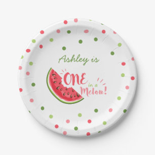 Assiettes En Carton Un dans le melon Premier anniversaire Plaques de p
