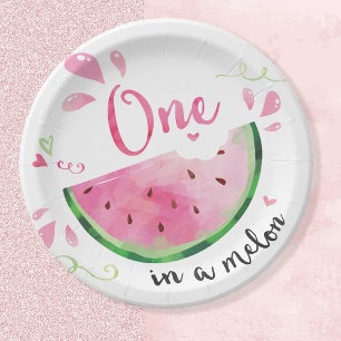 Assiettes En Carton Un dans un Melon Anniversaire Plaques papier