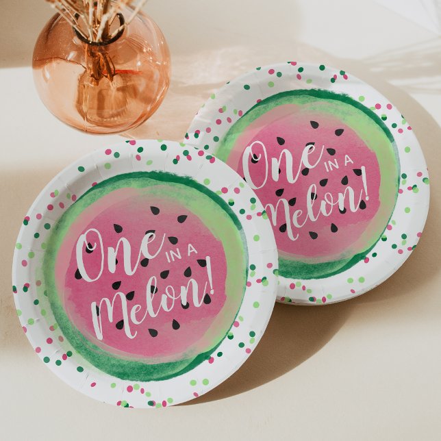 Assiettes En Carton Un dans une fête de melon d'eau (Créateur téléchargé)
