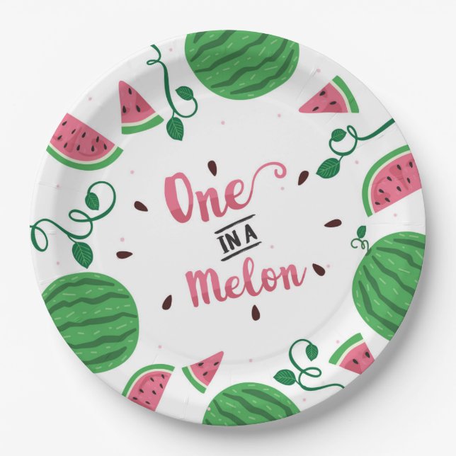 Assiettes En Carton Un Dans Une Plaque D'Anniversaire De Melon (Devant)