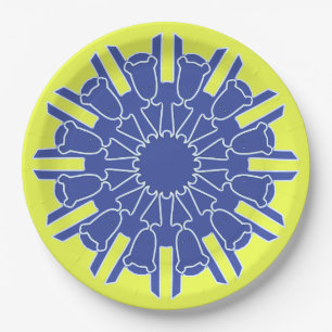 Assiettes En Carton Un design classique élégant jaune bleu