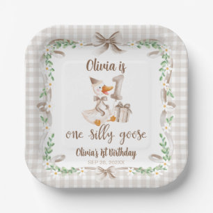 Assiettes En Carton Un Dindon Brun Silly Goose 1er Anniversaire