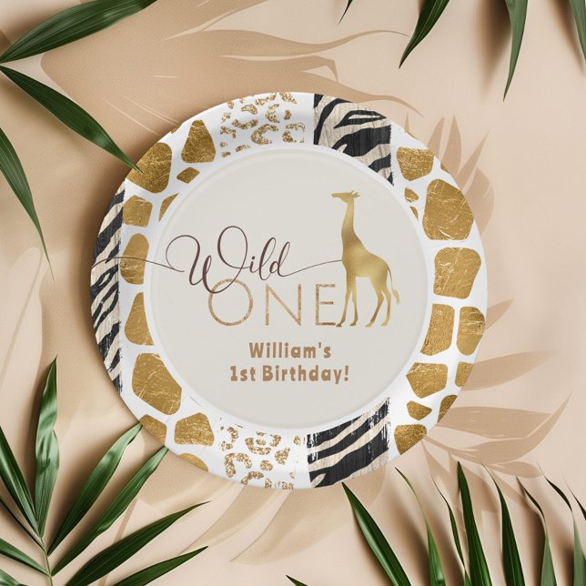 Assiettes En Carton Un garçon sauvage safari anniversaire (Créateur téléchargé)