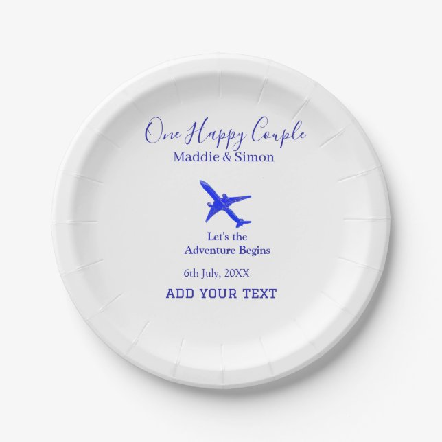 Assiettes En Carton Un heureux Couple, l'aventure de mariage commence  (Devant)