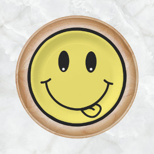 Assiettes En Carton Un heureux Dude Emoji 1er anniversaire Décoration
