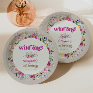 Assiettes En Carton Un jour d'anniversaire pour le Fleur sauvage Vinta