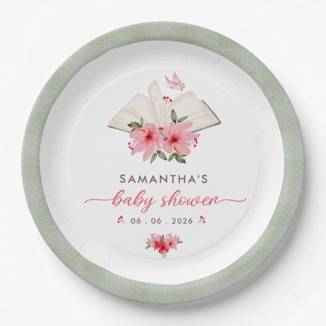 Assiettes En Carton Un nouveau chapitre commence  shower de bébé (Devant)