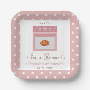Assiettes En Carton Un Pain Dans Le Baby shower Rose Fille Bébé Au Fou